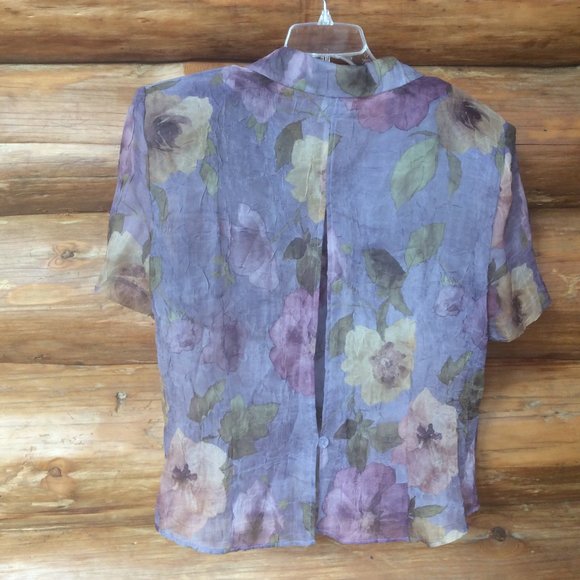 Vintage Miss Dorby Two Piece Purple Floral Sleeveless Maxi Dress/Top Set Size 18 - Picture 4 of 9